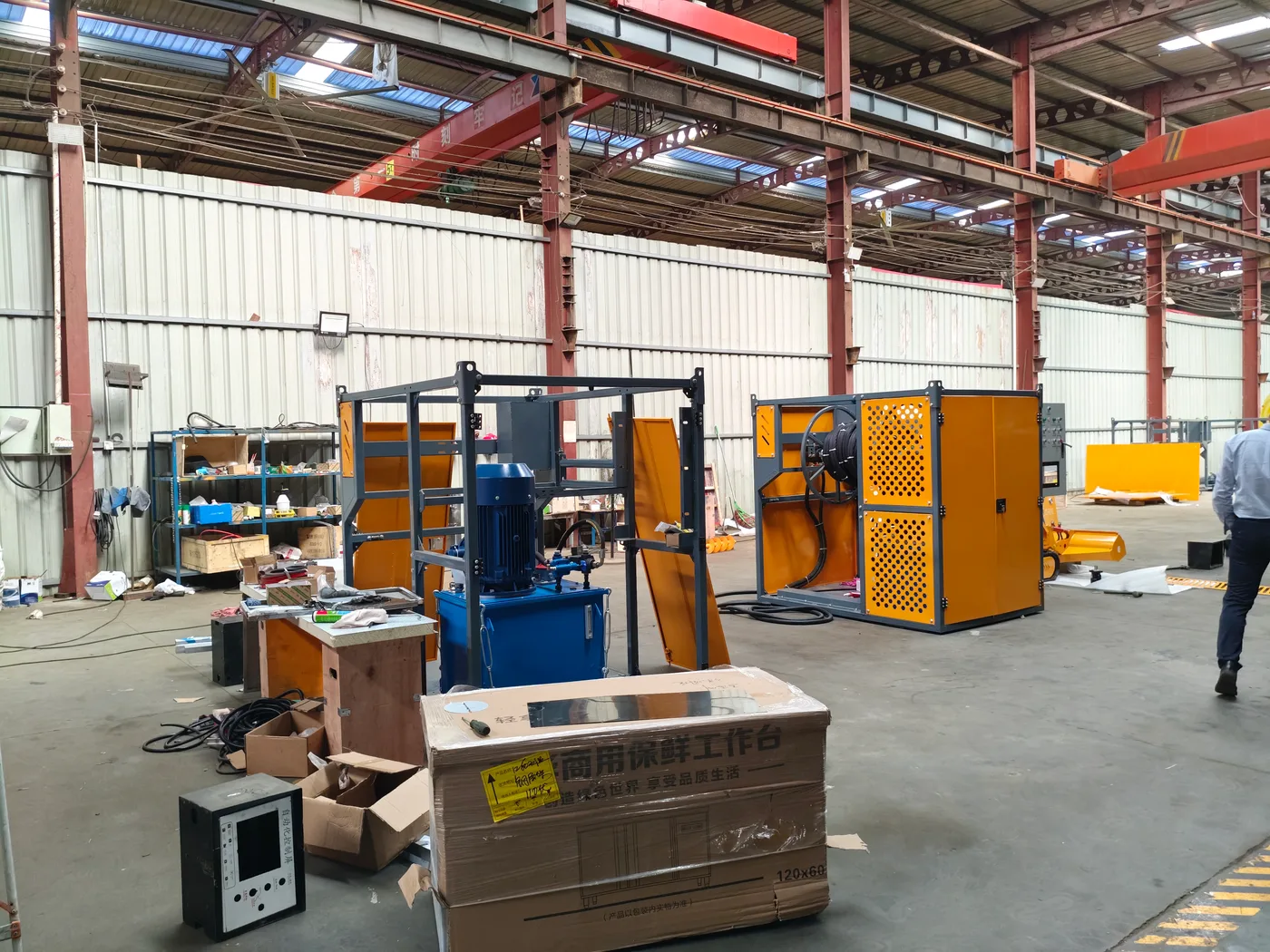 Desilting robot system being assembled in the factory